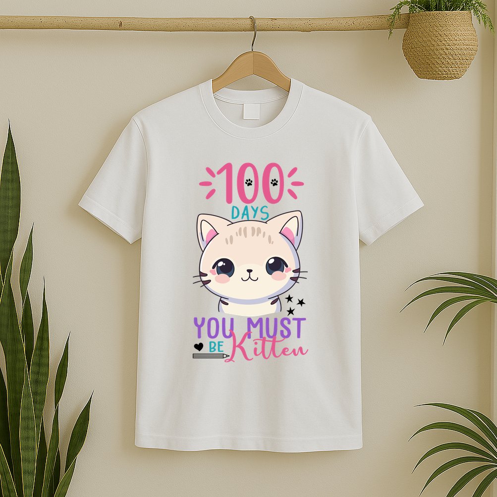 100 Days Of School You Must Be Kitten Cute T-Shirt