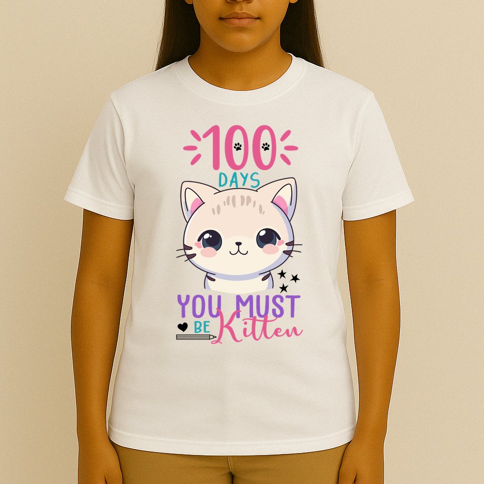 100 Days Of School You Must Be Kitten Cute T-Shirt