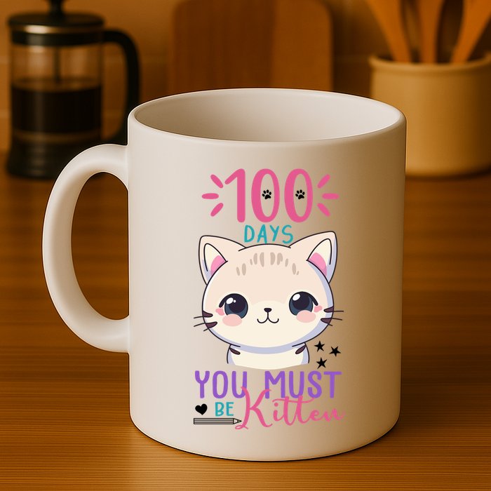 100 Days Of School You Must Be Kitten Cute Mug