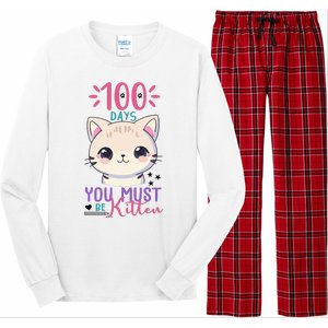 100 Days Of School You Must Be Kitten Cute Long Sleeve Pajama Set