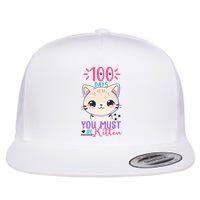 100 Days Of School You Must Be Kitten Cute Flat Bill Trucker Hat