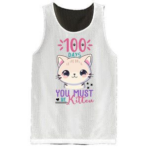 100 Days Of School You Must Be Kitten Cute Mesh Reversible Basketball Jersey Tank