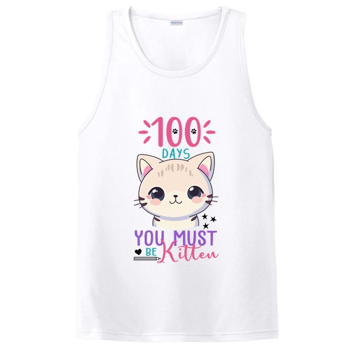 100 Days Of School You Must Be Kitten Cute PosiCharge Competitor Tank