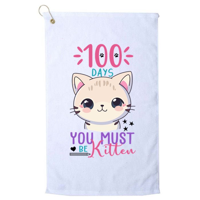 100 Days Of School You Must Be Kitten Cute Golf Towel