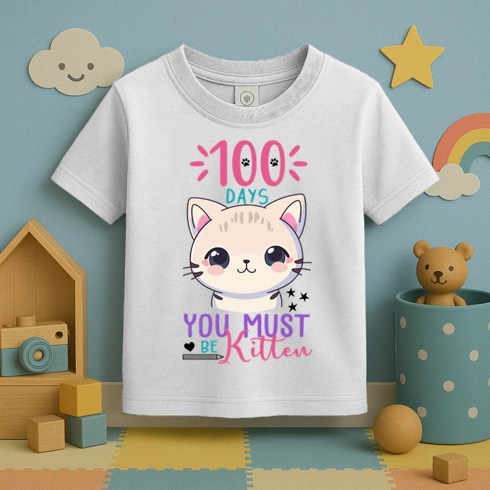 100 Days Of School You Must Be Kitten Cute Toddler T-Shirt