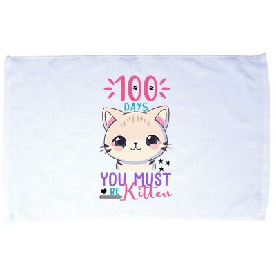 100 Days Of School You Must Be Kitten Cute Microfiber Hand Towel