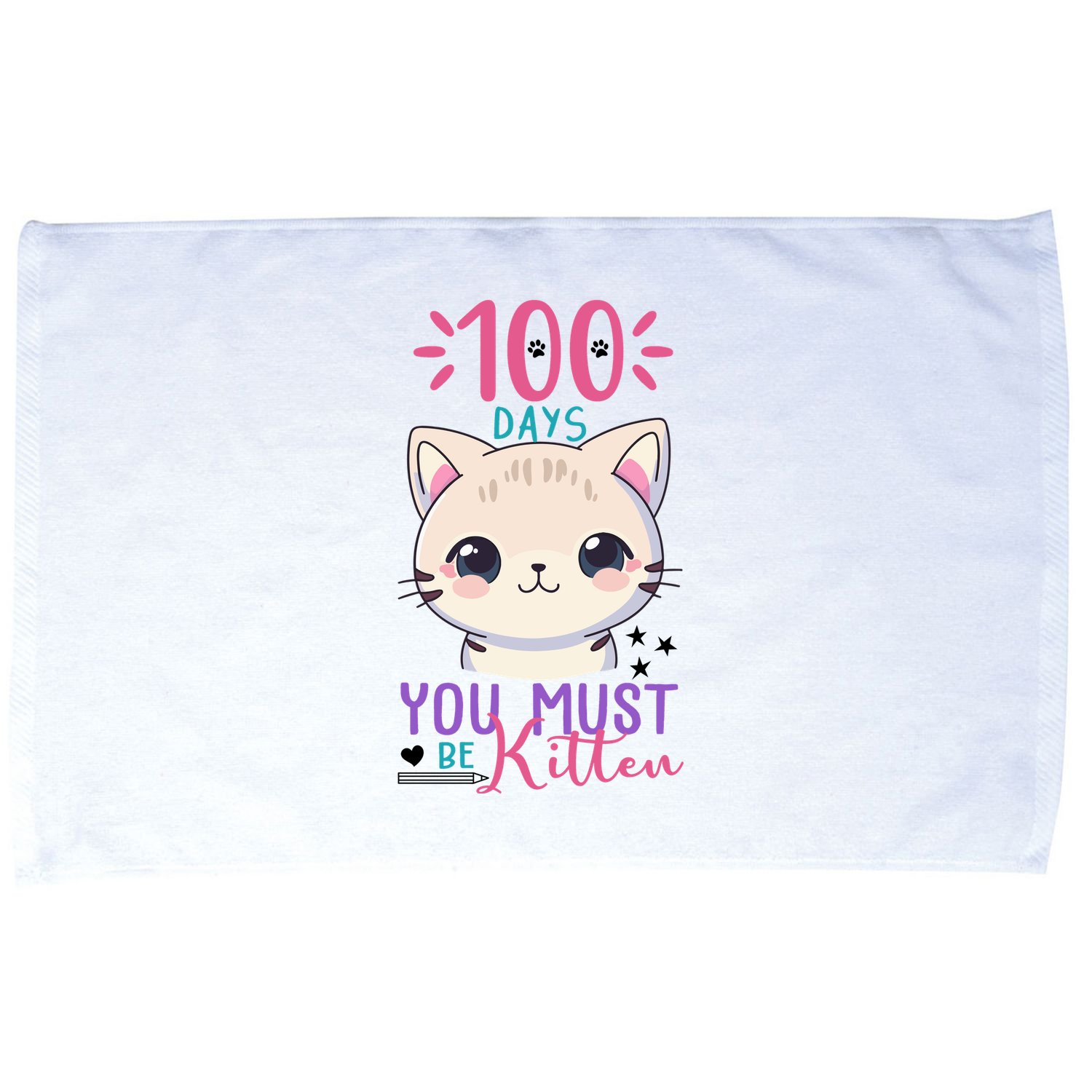 100 Days Of School You Must Be Kitten Cute Microfiber Hand Towel