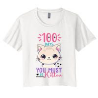 100 Days Of School You Must Be Kitten Cute Women's Crop Top Tee