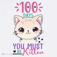 100 Days Of School You Must Be Kitten Cute Short Acrylic Beanie