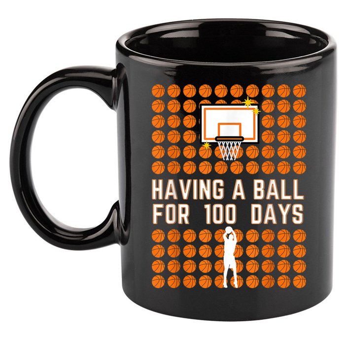 100 Days Of School Basketball 100th Days Of School 11oz C Handle Ceramic Mug