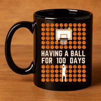 100 Days Of School Basketball 100th Days Of School 11oz C Handle Ceramic Mug