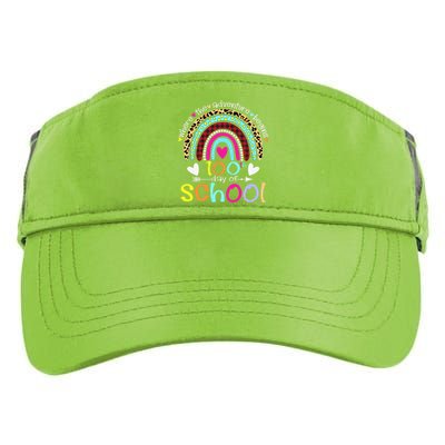 100th Day Of School Teacher Student 100 Days Smarter Rainbow Adult Drive Performance Visor