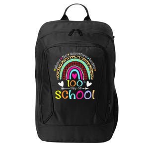 100th Day Of School Teacher Student 100 Days Smarter Rainbow City Backpack