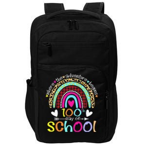 100th Day Of School Teacher Student 100 Days Smarter Rainbow Impact Tech Backpack