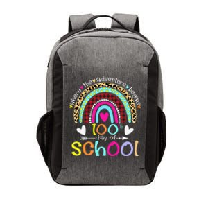 100th Day Of School Teacher Student 100 Days Smarter Rainbow Vector Backpack