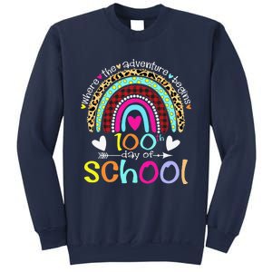 100th Day Of School Teacher Student 100 Days Smarter Rainbow Sweatshirt