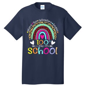 100th Day Of School Teacher Student 100 Days Smarter Rainbow Tall T-Shirt