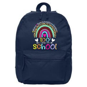 100th Day Of School Teacher Student 100 Days Smarter Rainbow 16 in Basic Backpack