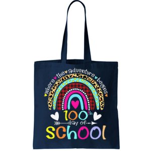 100th Day Of School Teacher Student 100 Days Smarter Rainbow Tote Bag