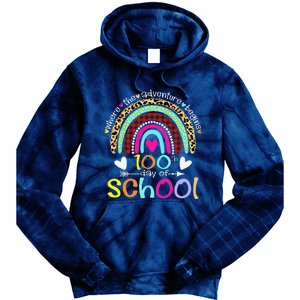 100th Day Of School Teacher Student 100 Days Smarter Rainbow Tie Dye Hoodie