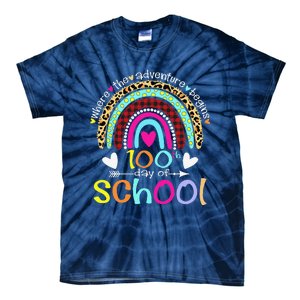 100th Day Of School Teacher Student 100 Days Smarter Rainbow Tie-Dye T-Shirt