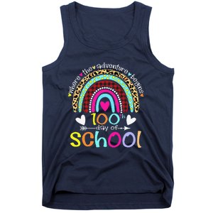 100th Day Of School Teacher Student 100 Days Smarter Rainbow Tank Top