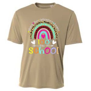 100th Day Of School Teacher Student 100 Days Smarter Rainbow Cooling Performance Crew T-Shirt