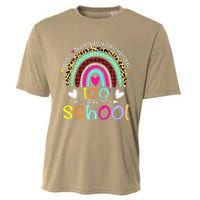 100th Day Of School Teacher Student 100 Days Smarter Rainbow Cooling Performance Crew T-Shirt