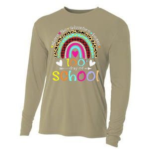 100th Day Of School Teacher Student 100 Days Smarter Rainbow Cooling Performance Long Sleeve Crew