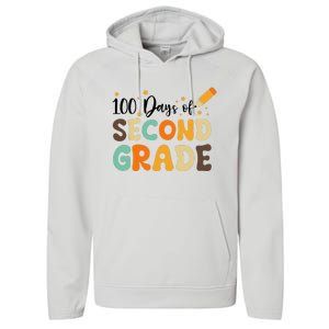 100 Days Of Second Grade 100th Day Of School Back To School Performance Fleece Hoodie