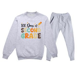 100 Days Of Second Grade 100th Day Of School Back To School Premium Crewneck Sweatsuit Set