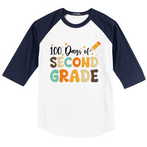 100 Days Of Second Grade 100th Day Of School Back To School Baseball Sleeve Shirt