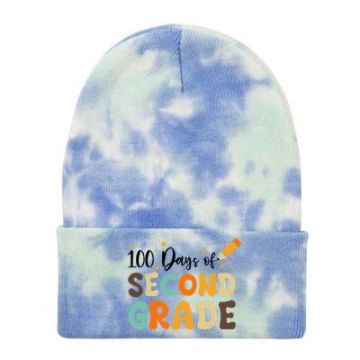 100 Days Of Second Grade 100th Day Of School Back To School Tie Dye 12in Knit Beanie