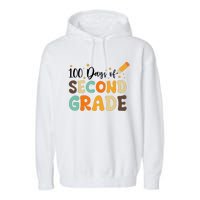 100 Days Of Second Grade 100th Day Of School Back To School Garment-Dyed Fleece Hoodie