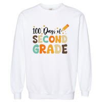 100 Days Of Second Grade 100th Day Of School Back To School Garment-Dyed Sweatshirt