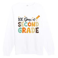 100 Days Of Second Grade 100th Day Of School Back To School Premium Crewneck Sweatshirt