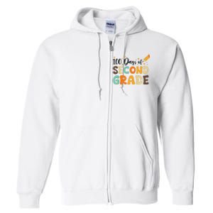 100 Days Of Second Grade 100th Day Of School Back To School Full Zip Hoodie