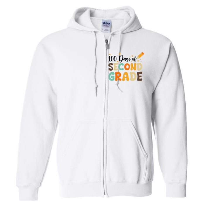 100 Days Of Second Grade 100th Day Of School Back To School Full Zip Hoodie