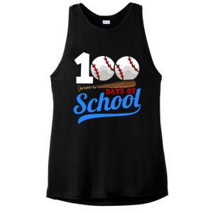 100 Days Of School Baseball 100th Day Ladies PosiCharge Tri-Blend Wicking Tank