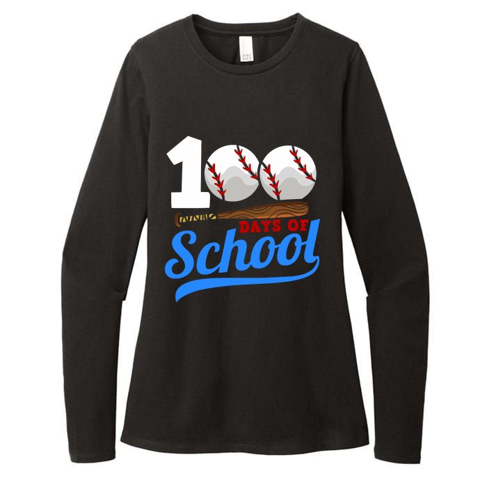 100 Days Of School Baseball 100th Day Womens CVC Long Sleeve Shirt