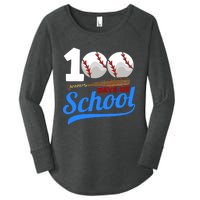 100 Days Of School Baseball 100th Day Women's Perfect Tri Tunic Long Sleeve Shirt