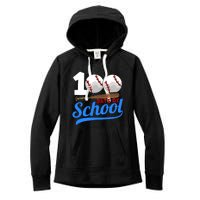 100 Days Of School Baseball 100th Day Women's Fleece Hoodie