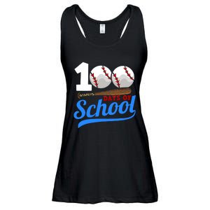 100 Days Of School Baseball 100th Day Ladies Essential Flowy Tank