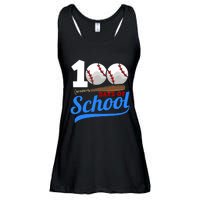 100 Days Of School Baseball 100th Day Ladies Essential Flowy Tank