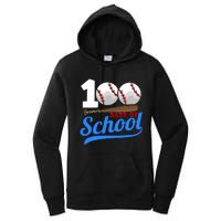 100 Days Of School Baseball 100th Day Women's Pullover Hoodie