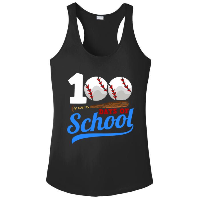 100 Days Of School Baseball 100th Day Ladies PosiCharge Competitor Racerback Tank