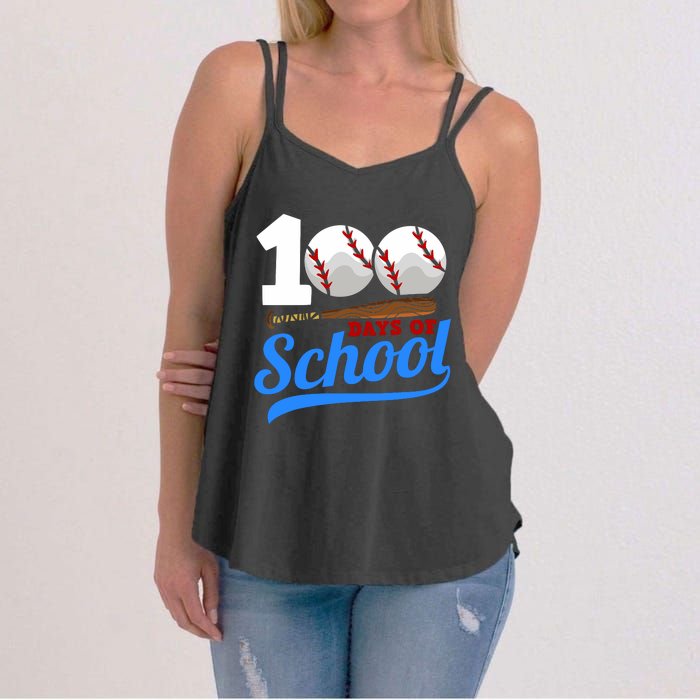 100 Days Of School Baseball 100th Day Women's Strappy Tank