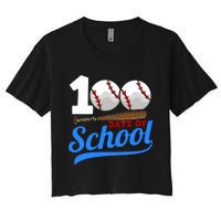 100 Days Of School Baseball 100th Day Women's Crop Top Tee