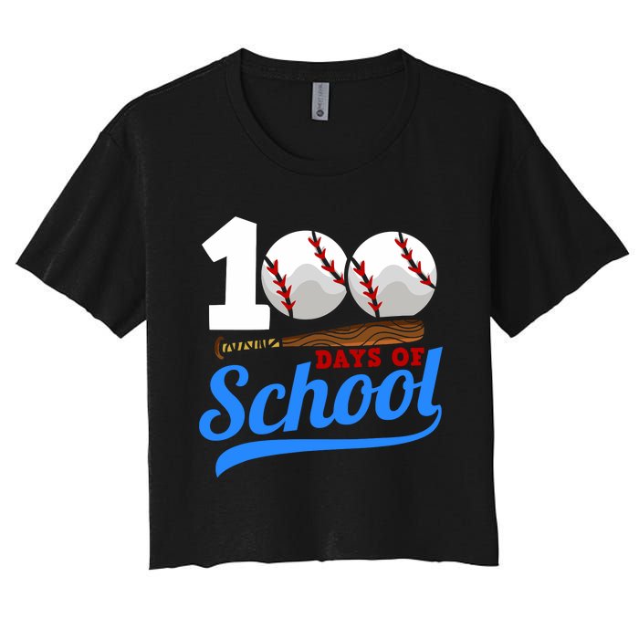 100 Days Of School Baseball 100th Day Women's Crop Top Tee