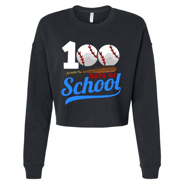 100 Days Of School Baseball 100th Day Cropped Pullover Crew